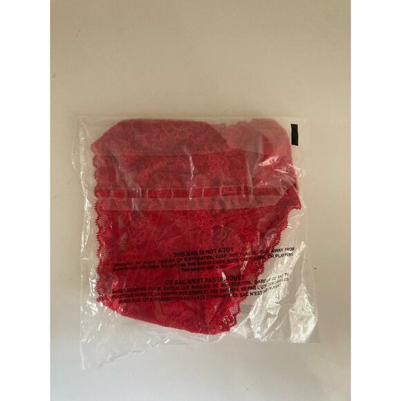 Victoria's Secret Women's Panties The Lacie Lace-Up Lace Thong Red XL - Picture 4 of 4